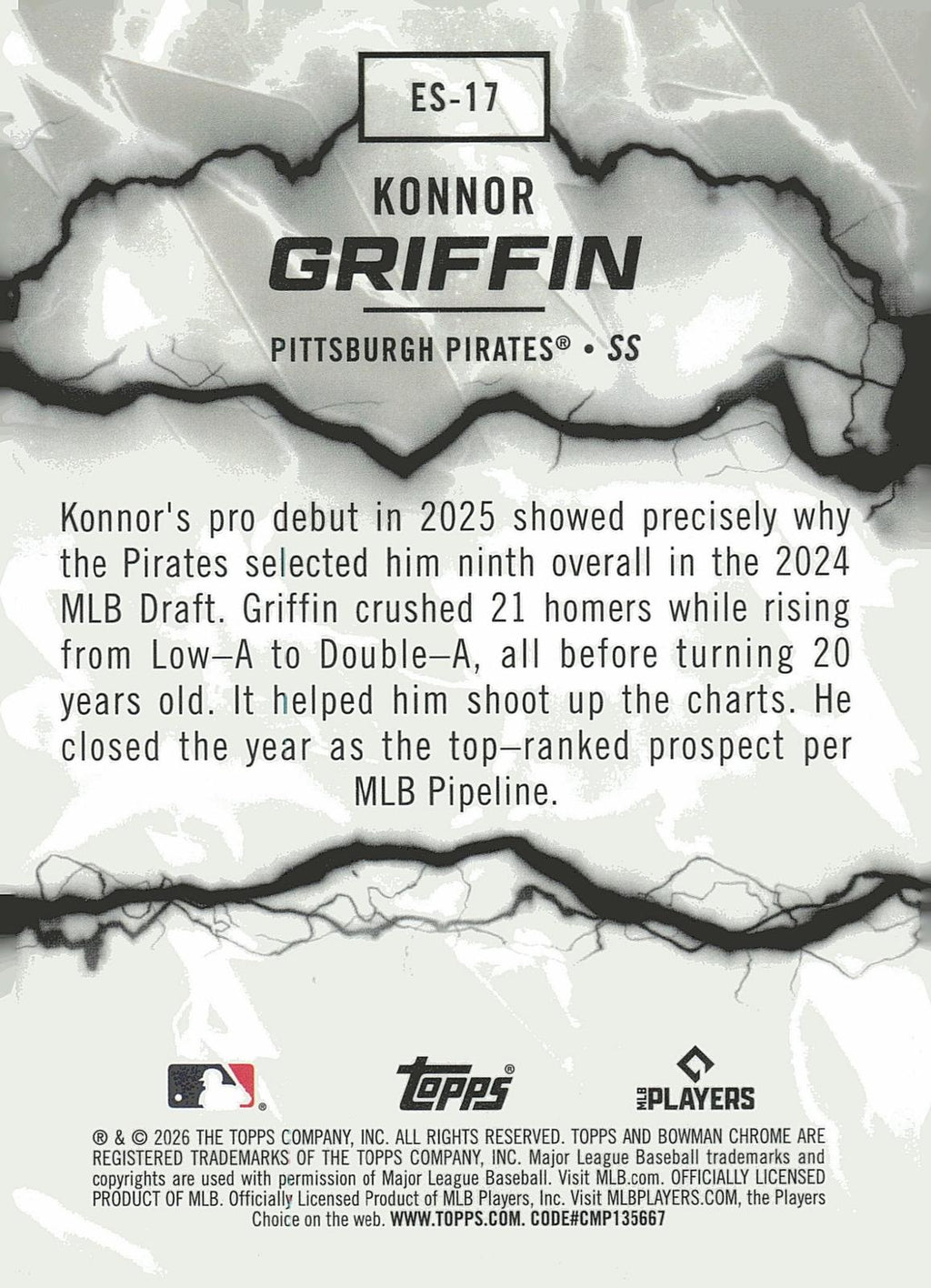 2026 Bowman #ES-17 Konnor Griffin Electric Sluggers