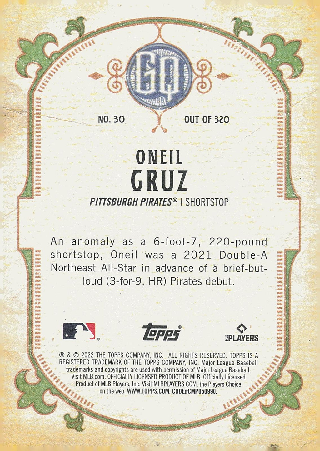 2022 Topps Gypsy Queen #30 Oneil Cruz